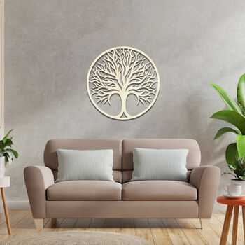 Circular Tree Of Life Wooden Art: Elegance Room Decor, 7 of 9
