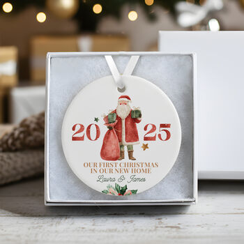 Personalised Ceramic First Christmas In Our New Home Decoration In Various Designs, 5 of 7