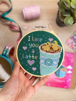 I Like You A Latte Cross Stitch Kit, 2 of 7