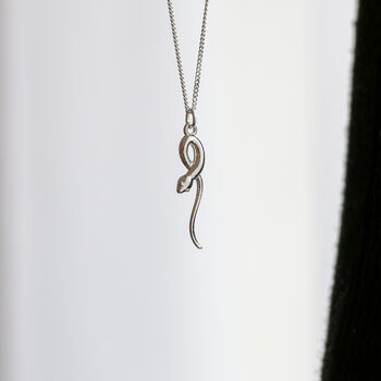 Snake Pendant Necklace In Sterling Silver, 10 of 12