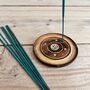 Round Mango Wood Incense Cone Stick Holder Ash Catcher, thumbnail 4 of 7