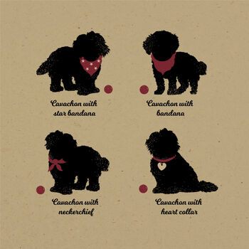 Personalised Cavachon Print For One Or Two Dogs, 2 of 12