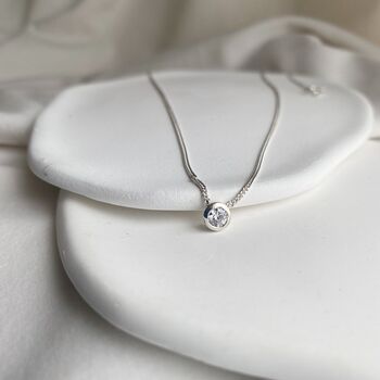 Diamond Solitaire Necklace On The Chain, 2 of 9