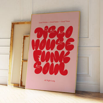 Disco House Funk Soul Music Print | Music Poster | Event Print | Wall Art | A5 A4 A3 | Bold | Typographic | Quote | Wall Decor |, 9 of 9
