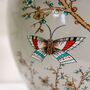 Grey Red Blue Butterfly Pattern Oriental Ceramic Lamp, thumbnail 6 of 10