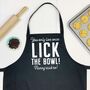 'Lick The Bowl' Personalised Kids Apron, thumbnail 7 of 8