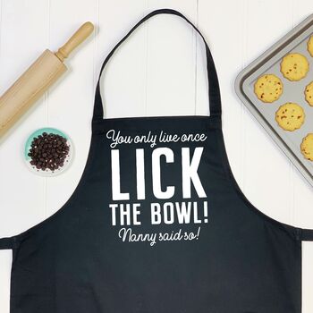 'Lick The Bowl' Personalised Kids Apron, 7 of 8