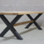 King's Cross Oak Dining Table With X Frame, thumbnail 3 of 6