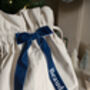 Personalised Canvas Gift Sack Velvet Bow, thumbnail 2 of 5
