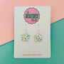 Glitter Mini Flower Earrings *More Colours Available*, thumbnail 3 of 3