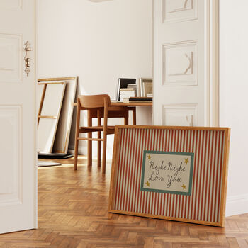 Night Night Love You Striped Bedroom Print, 6 of 11