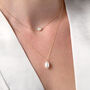 9ct Solid Gold Pearl Pendant Necklace, thumbnail 2 of 5
