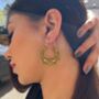 Gold Plated Large Filigree Hoop Earrings, thumbnail 2 of 9