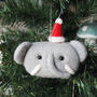 Elephant With Christmas Hat Tree Decoration, thumbnail 1 of 2