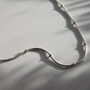Interval Beaded Chain Necklace, Silver Stainless Steel, thumbnail 1 of 5