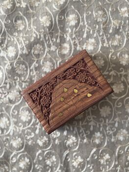 Wooden Jewellery Storage Box, Indian Trinket Box, 2 of 12