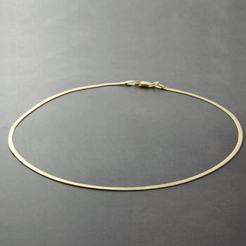 Flat Snake Herringbone Chain Necklace, 4 of 9