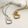 Sterling Silver And Diamond Hearts Necklace, thumbnail 1 of 5