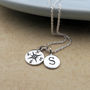 Compass And Initial Sterling Silver Necklace, thumbnail 1 of 7