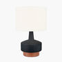 Black And Wood Effect Textured Ceramic Table Lamp, thumbnail 2 of 10