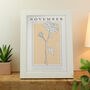 Personalised Birth Flower White A4 Framed Print, thumbnail 11 of 12