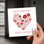 Personalised Birthday Card For Auntie, Floral Heart, thumbnail 4 of 7