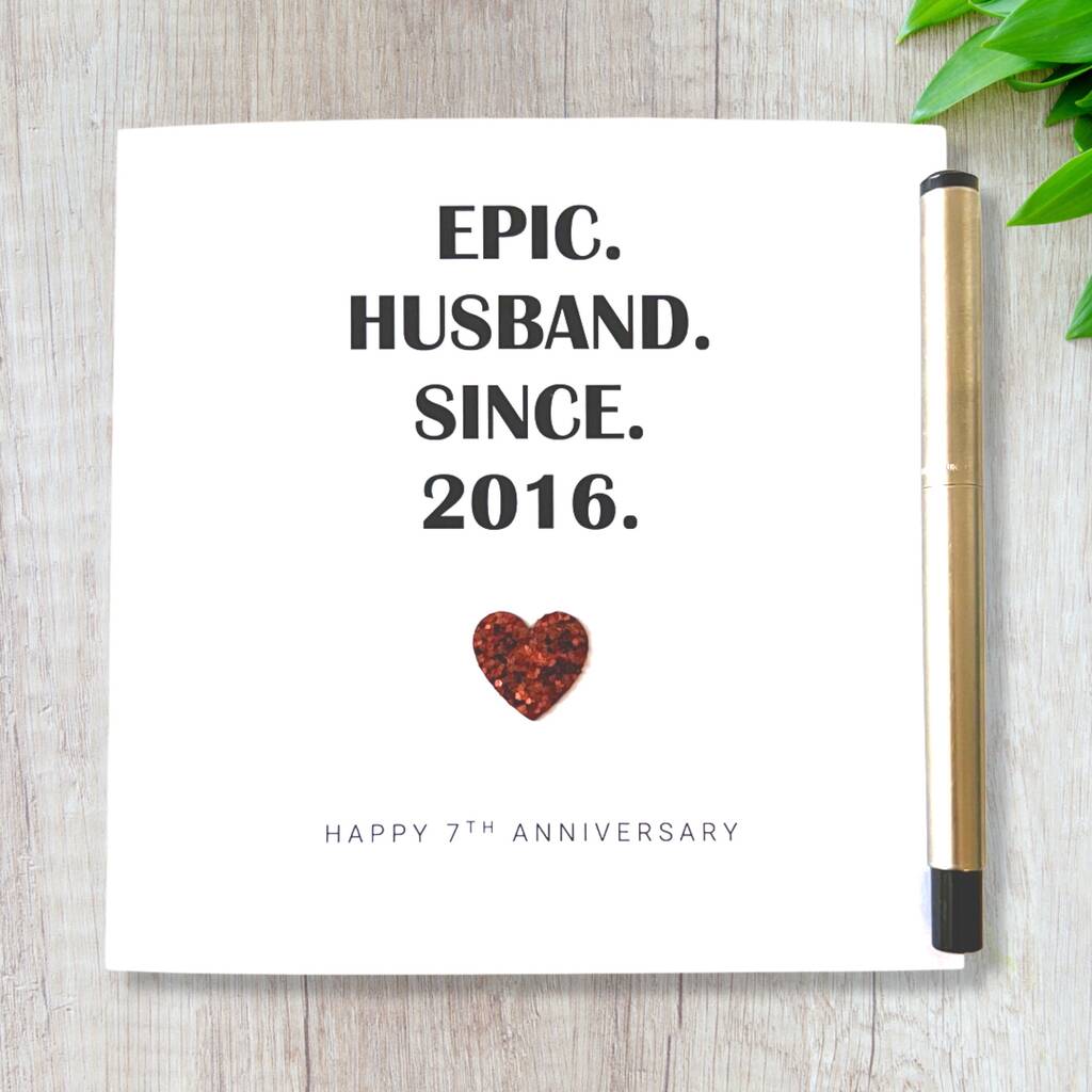 7th Wedding Anniversary Card Copper Epic Card By The Dogs Collars UK ...