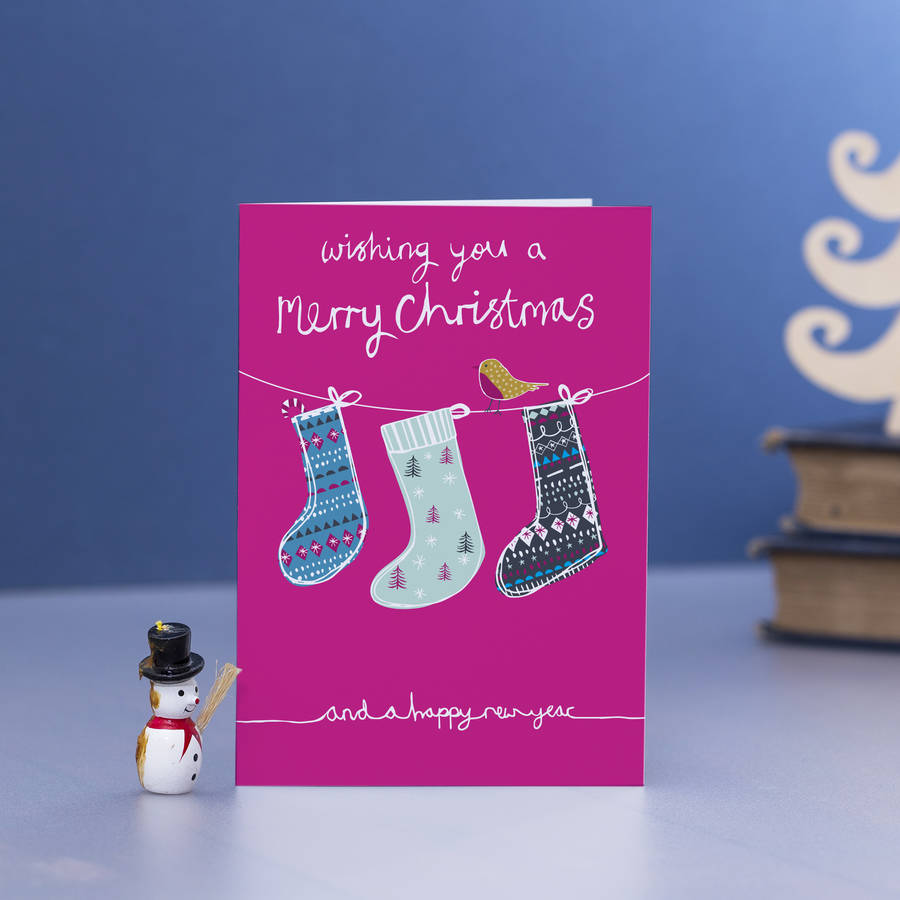 Christmas Stockings Greetings Card Pack By Jessica Hogarth