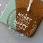 Personalised Merry Christmas Hanging Glass Decoration, thumbnail 3 of 3