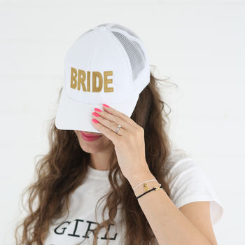 Bride Baseball Cap | Metallic Gold Detail, 3 of 4