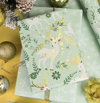 Double Sided Pink And Foil Christmas Wrapping Paper, 7 of 7