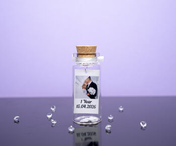 Personalised 1st Paper Anniversary Photo Mini Bottle Gift, 3 of 4