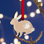 Personalised Gingerbread Rabbit Christmas Decoration, thumbnail 1 of 2