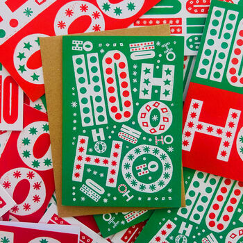 Pack Of Four Christmas Cards Ho Ho Ho, 6 of 7