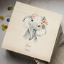 Personalised New Baby Keepsake Box, Elephant, thumbnail 1 of 4