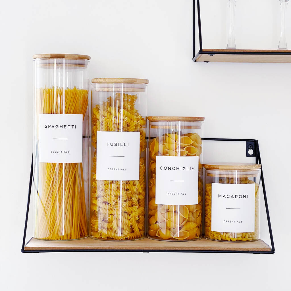 Bamboo Storage Jar With Personalised Minimalist Label, 1 of 12