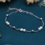 Sterling Silver Delicate Pearl Beaded Bracelet, thumbnail 4 of 10