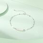Sterling Silver Pearl Beaded Bracelet With Sparkly Disk Chain, thumbnail 3 of 12