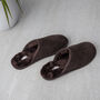 Snugtoes Mens Leather Slippers In Brown, thumbnail 3 of 7