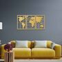 World Map Plywood Wall Art, Three Piece Indoor Decor For Home Or Office, thumbnail 6 of 11