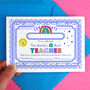 Personalised Best Teacher Certificate Card, thumbnail 1 of 6