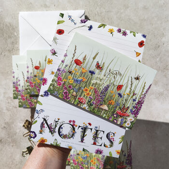 Wildflowers Stationery Bundle, A5 Notepad And Six Folded Cards And Envelopes, 6 of 6