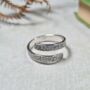 Floral Sterling Silver Adjustable Band Ring, thumbnail 1 of 7