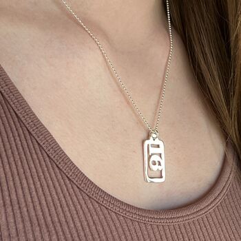 16th Birthday Sterling Silver Tag Necklace, 2 of 3