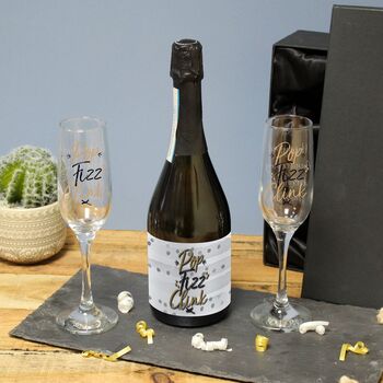 Fizz Personalised Prosecco And Flutes Set In Gift Box, 3 of 3