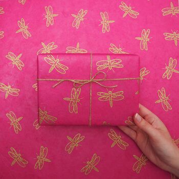 Dragonfly Lokta Gift Wrap, 6 of 11