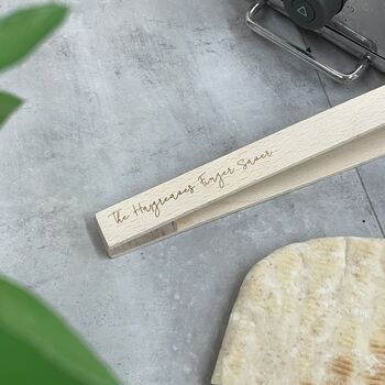 Personalised Wooden Toast Tongs, 3 of 5
