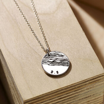 Personalised Touch Wood Diagonal Disc Necklace, 3 of 5
