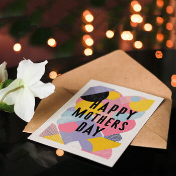 Fun Retro Abstract Pastel Colour Mother's Day Card, 4 of 6