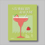 Strawberry Daiquiri Cocktail Print Four Colour Options, thumbnail 2 of 8